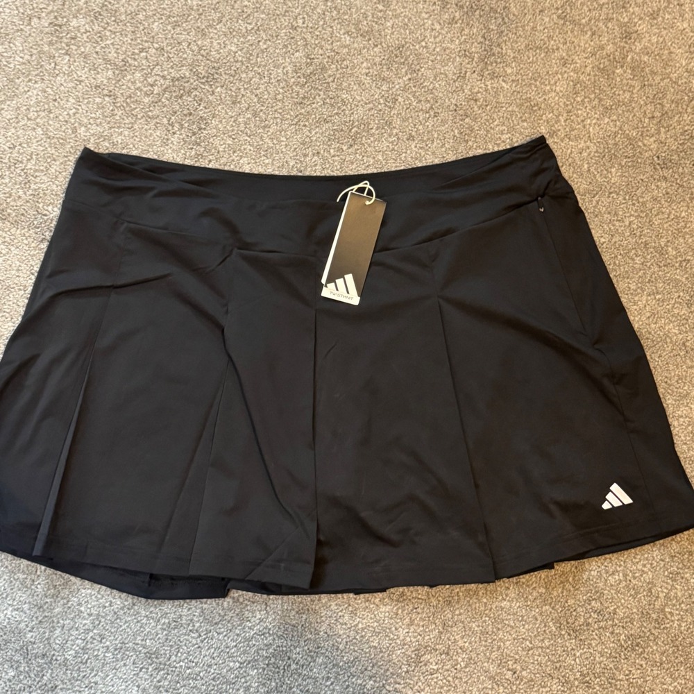 NWT Adidas Womens Black Twistknit Golf‎ Tennis Skirt Shorts Skorts 2XL $90